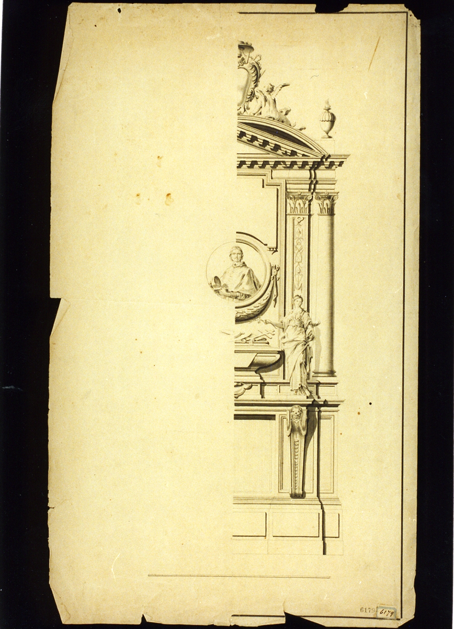 studio per un monumento funebre (disegno) di Gioffredo Mario (sec. XVIII)