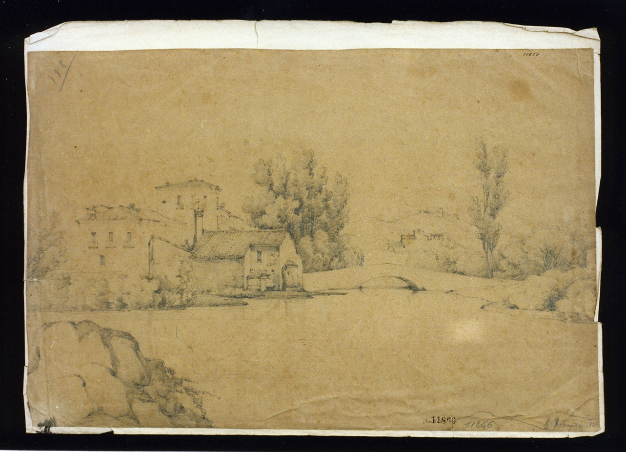 paesaggio ischitano (disegno) di Gigante Giacinto (sec. XIX)