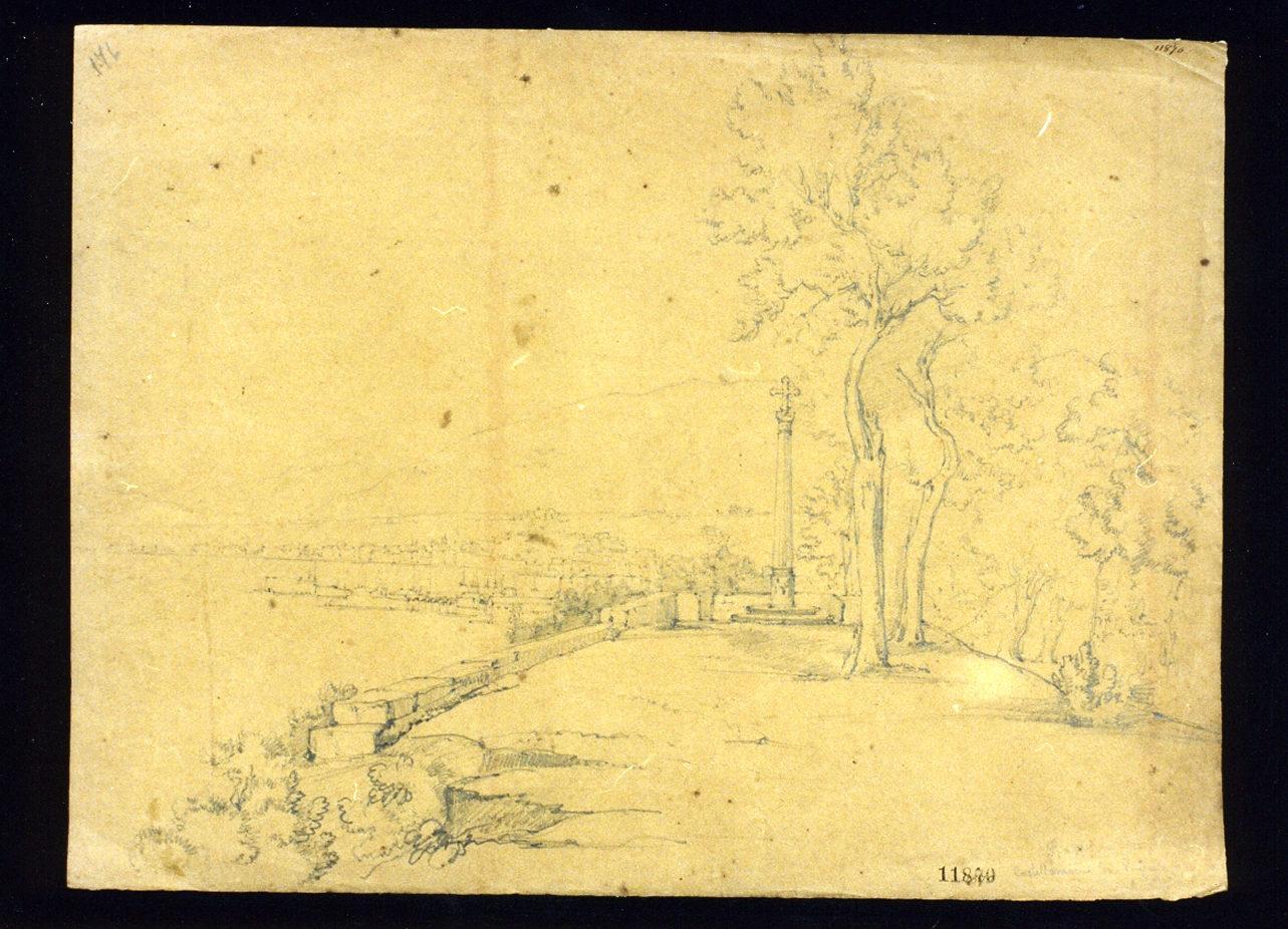 veduta di Castellammare di Stabia da Pugliano (disegno) di Carelli Raffaele (sec. XIX)