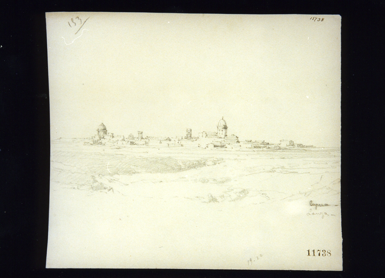 veduta di Capua (disegno) di Lanza Giovanni Giordano (seconda metà sec. XIX)