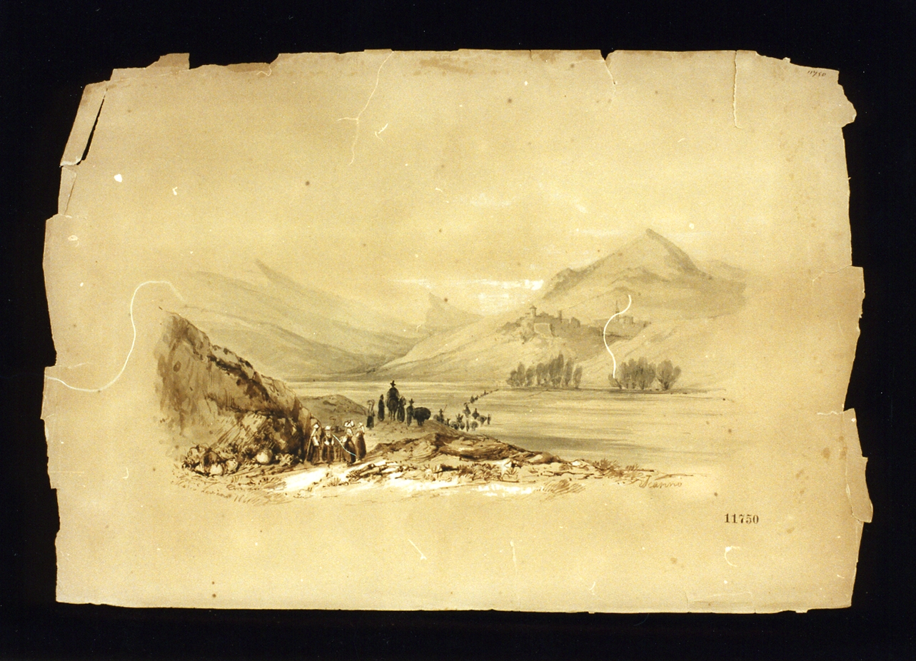 veduta di Scanno (disegno) di Laviano Maria (sec. XIX)
