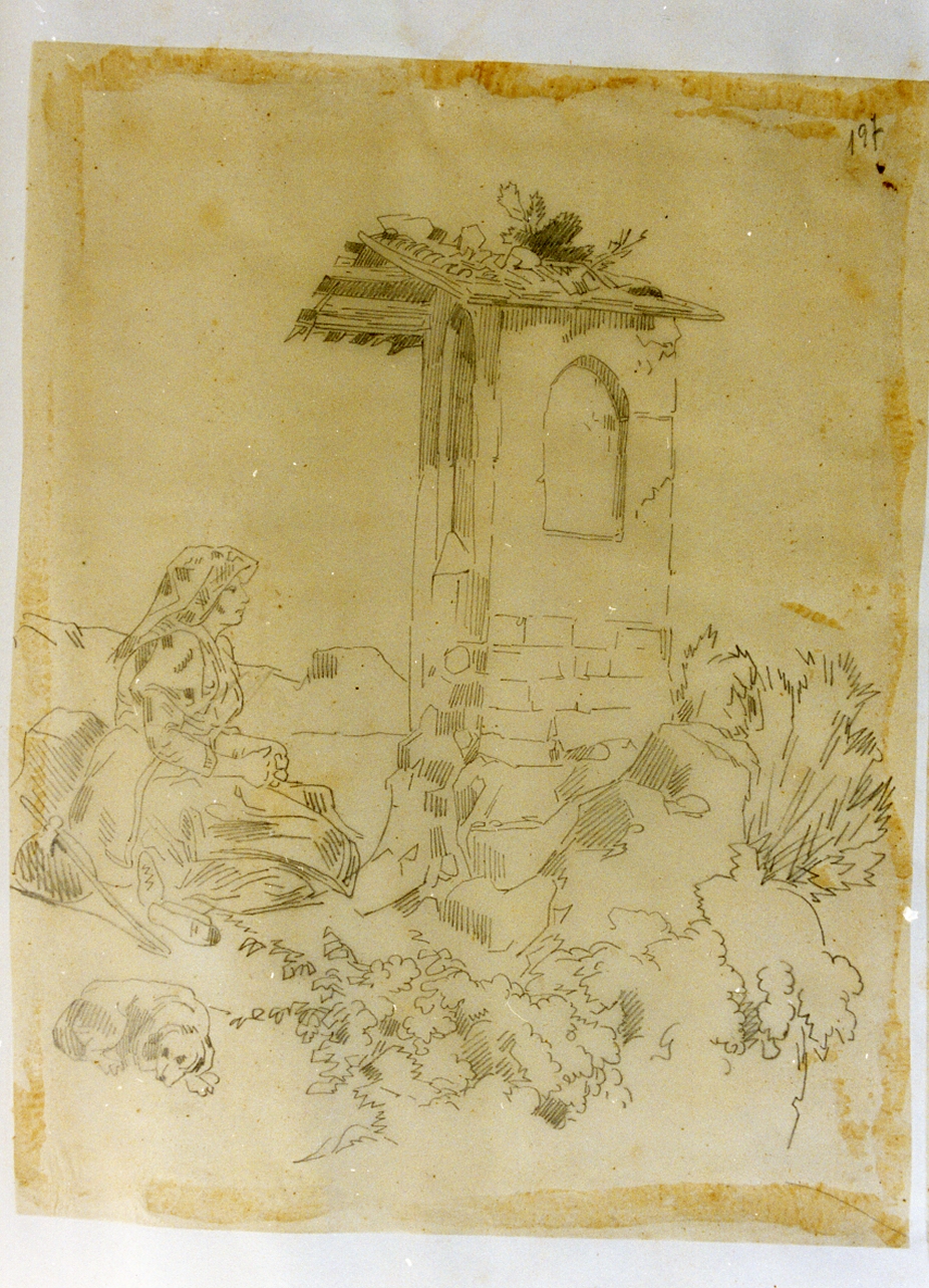scena campestre (disegno) di Carelli Consalvo (sec. XIX)