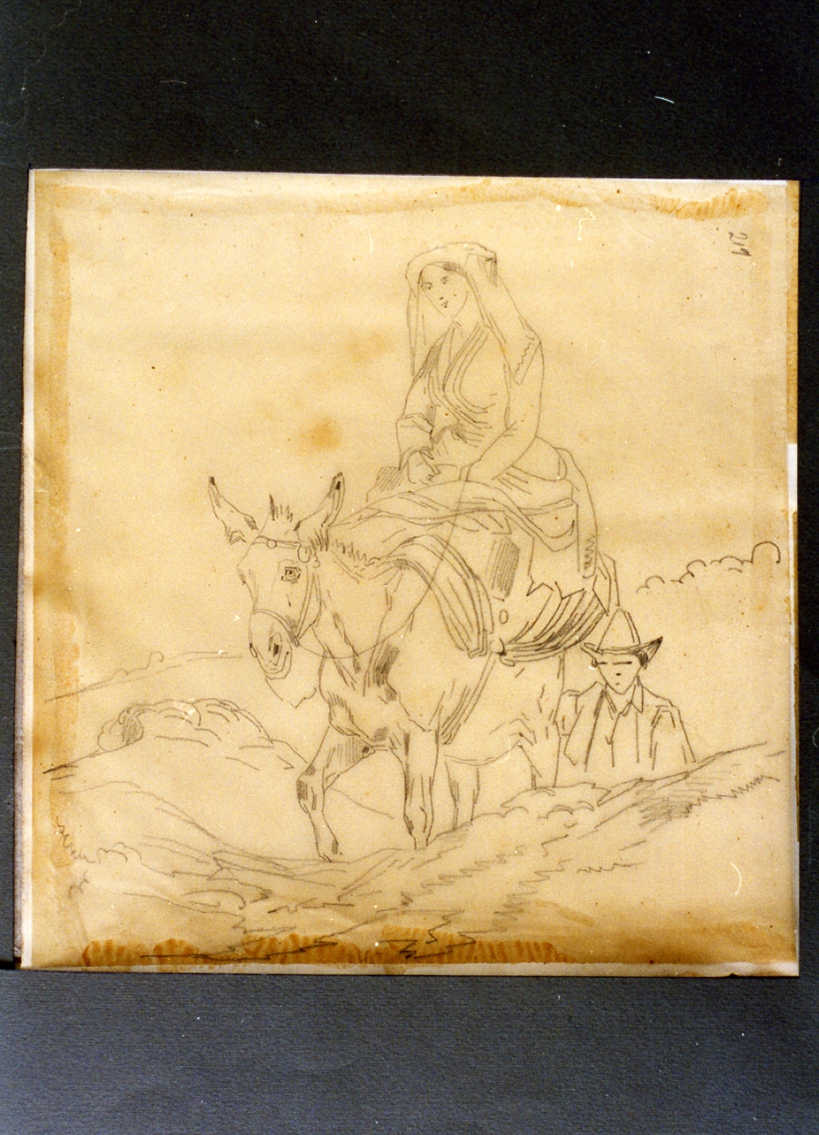 scena campestre (disegno) di Carelli Consalvo (sec. XIX)