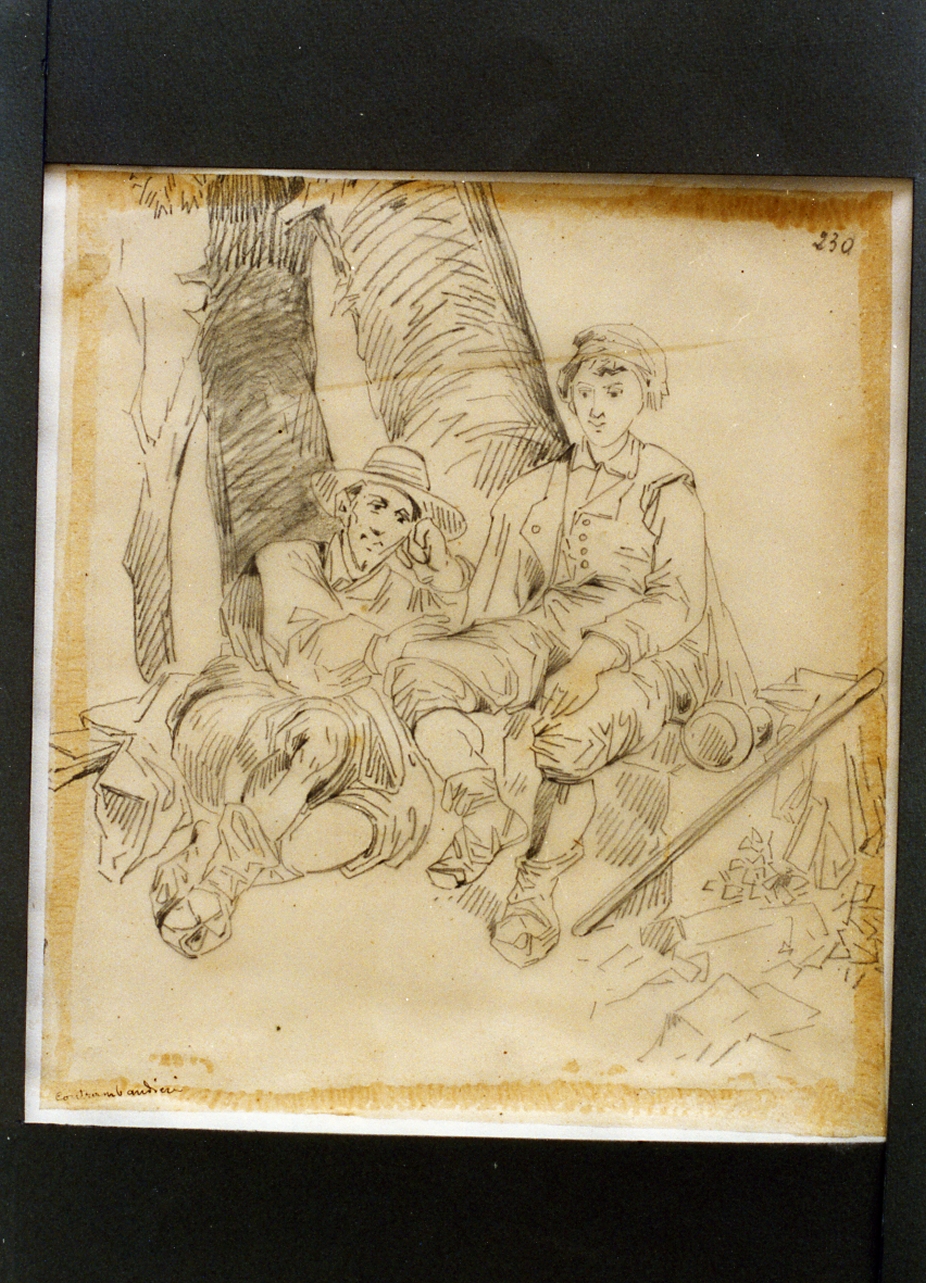studio di due contrabbandieri (disegno) di Carelli Consalvo (sec. XIX)