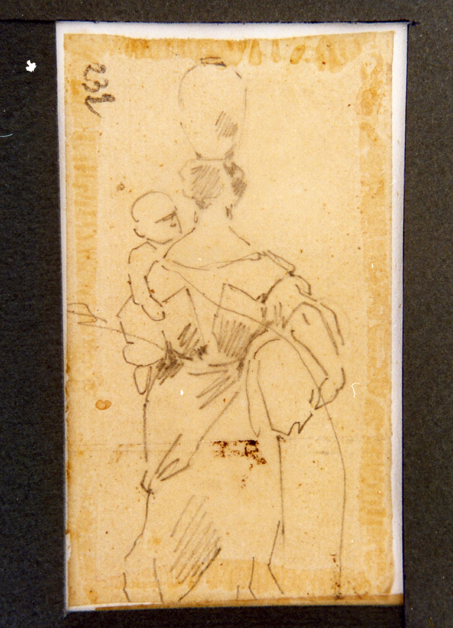 studio di figura femminile (disegno) di Carelli Consalvo (sec. XIX)