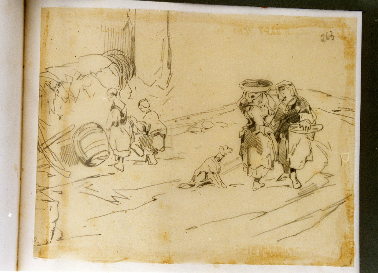 studio di contadine (disegno) di Carelli Consalvo (sec. XIX)