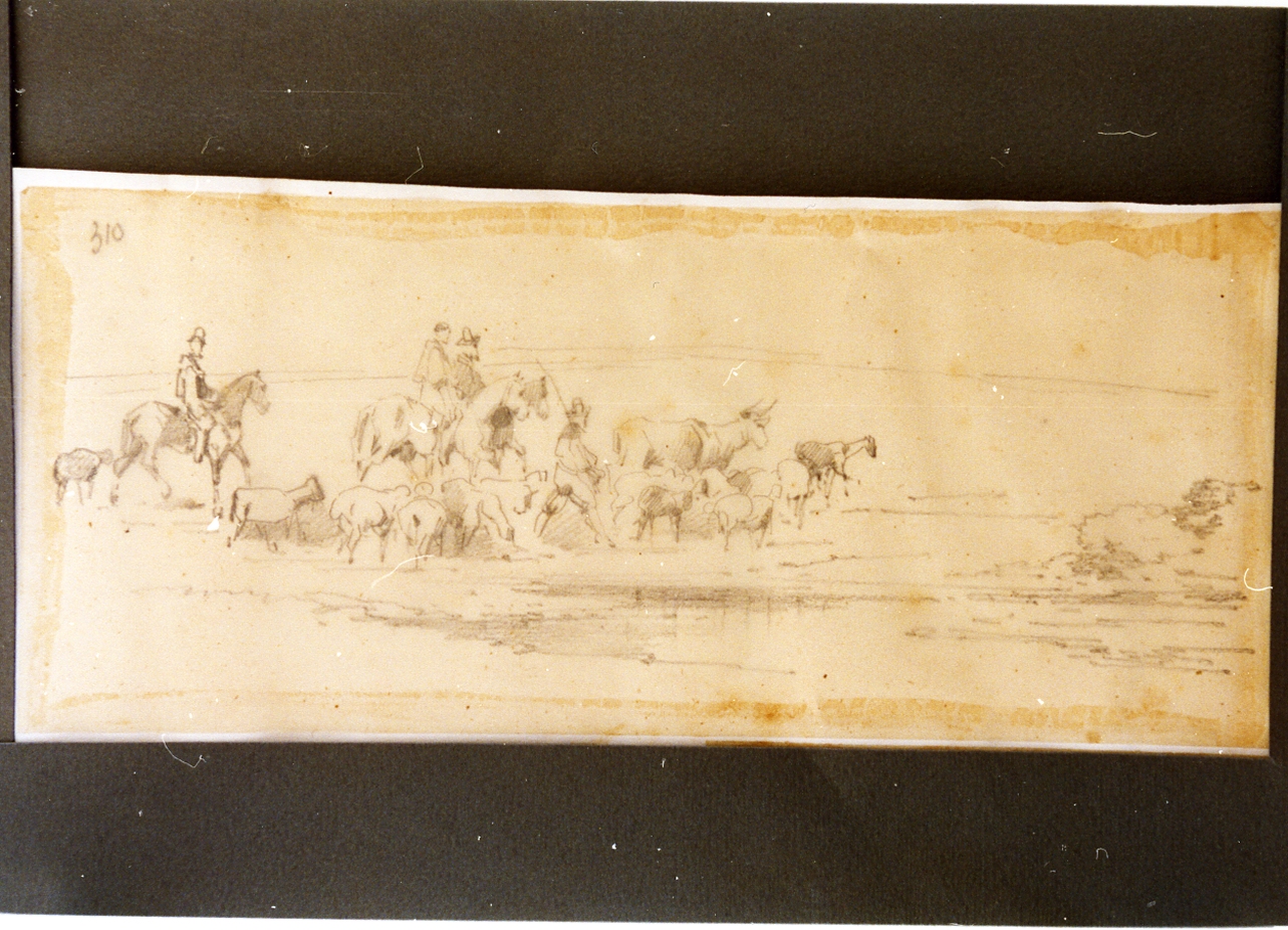 studio di pastori (disegno) di Carelli Consalvo (sec. XIX)