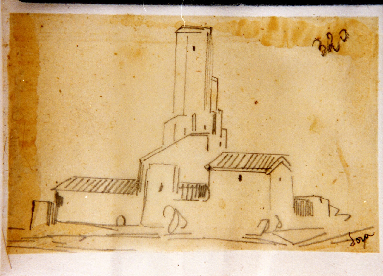 studio di casa di campagna (disegno) di Carelli Consalvo (sec. XIX)