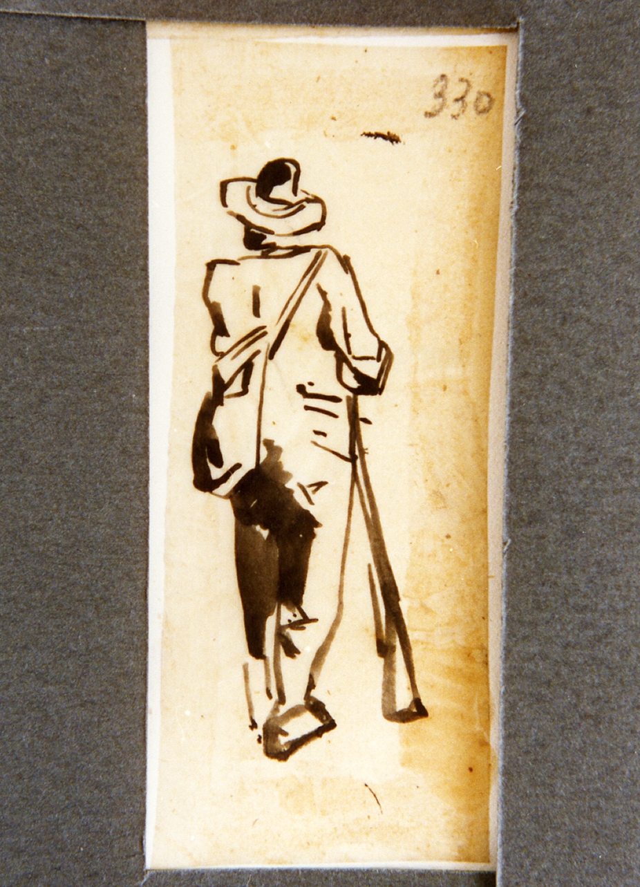 studio di figura maschile (disegno) di Carelli Consalvo (sec. XIX)