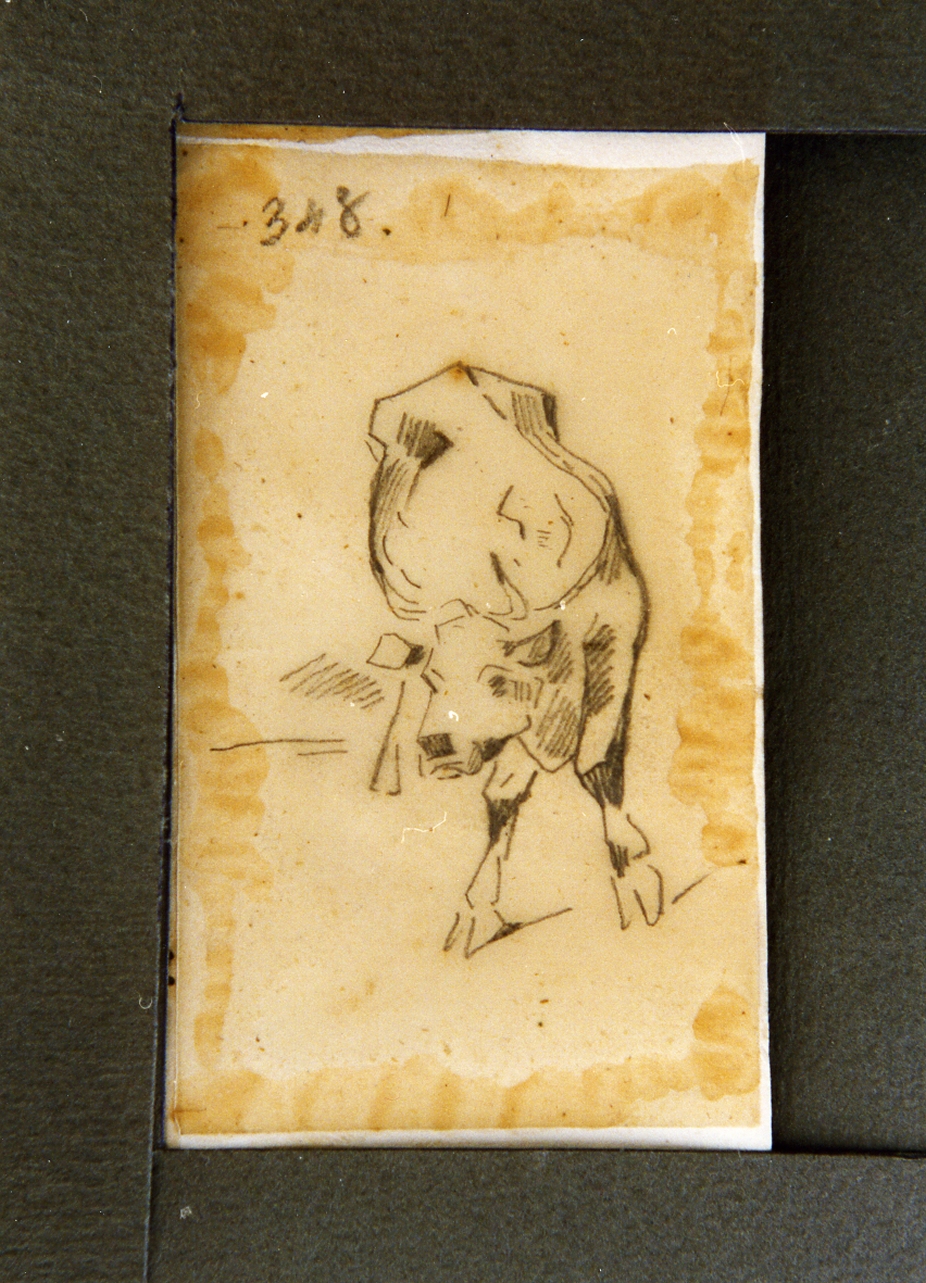 studio di mucca (disegno) di Carelli Consalvo (sec. XIX)