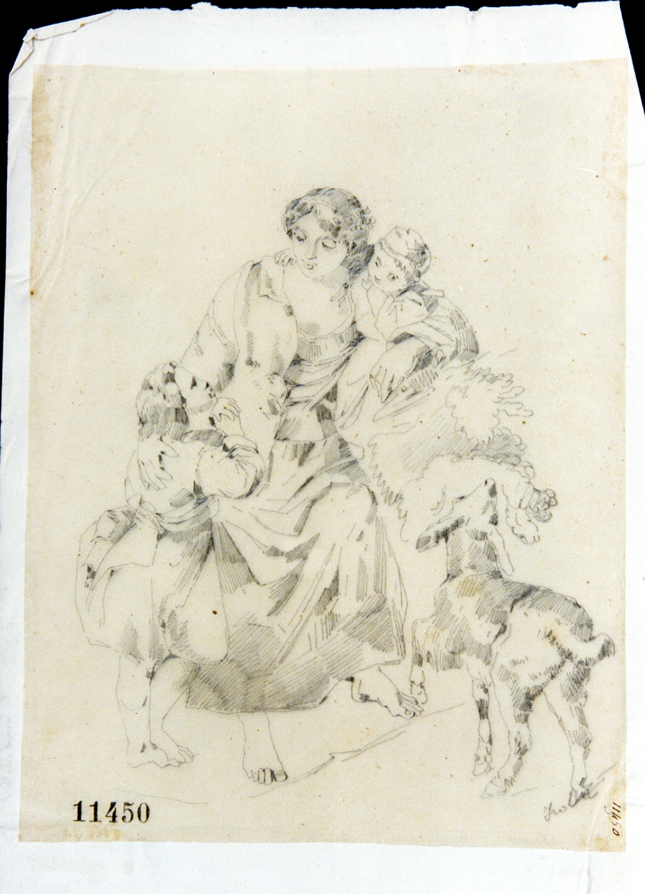 figura femminile (disegno) di Irolli Vincenzo (ultimo quarto sec. XIX)
