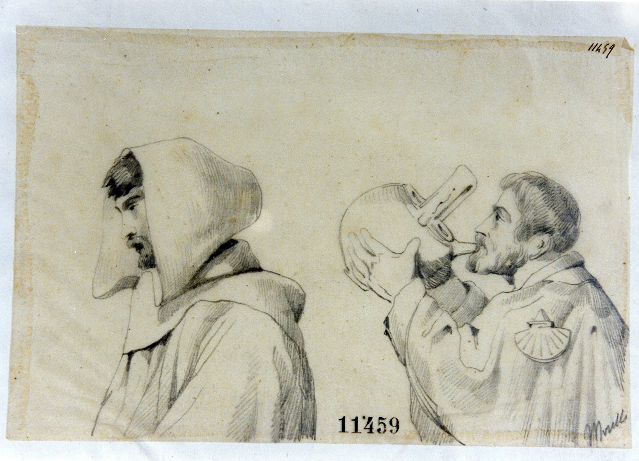 figura maschile (disegno) di Morelli Domenico (seconda metà sec. XIX)