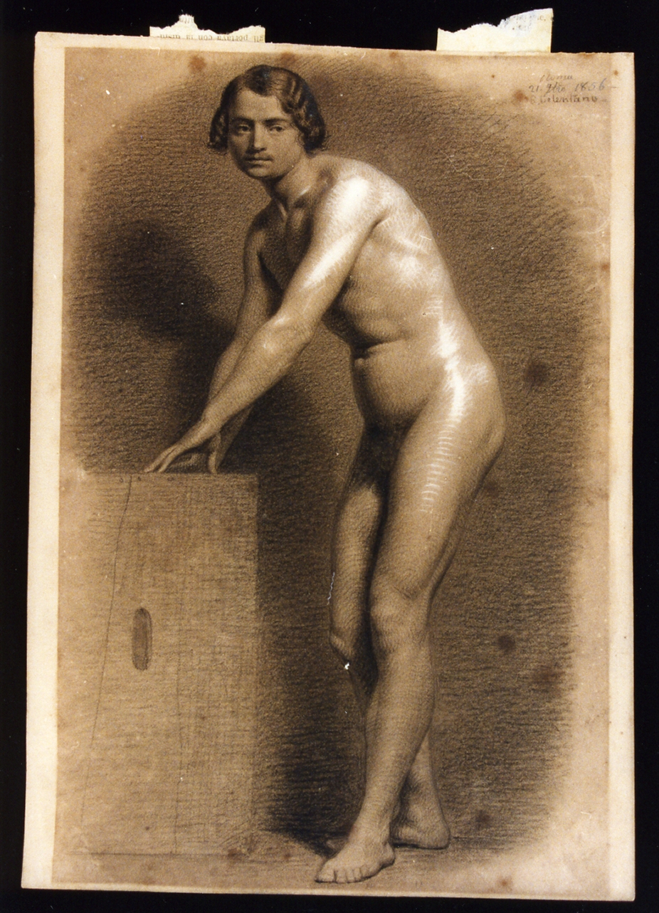studio per nudo maschile (disegno) di Celentano Bernardo (metà sec. XIX)