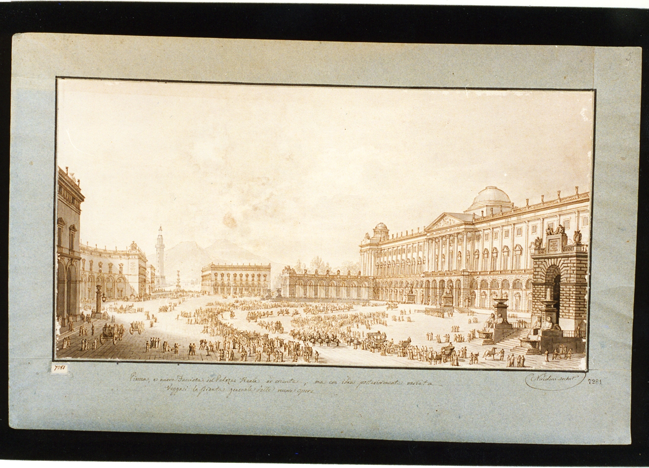veduta di Largo di Palazzo (disegno) di Niccolini Antonio (sec. XIX)