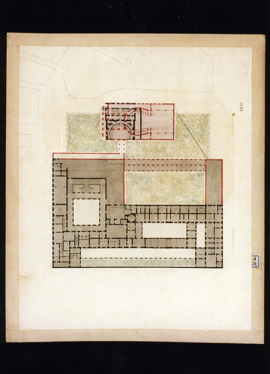 pianta del teatro San Carlo di Napoli (disegno) di Niccolini Antonio (prima metà sec. XIX)