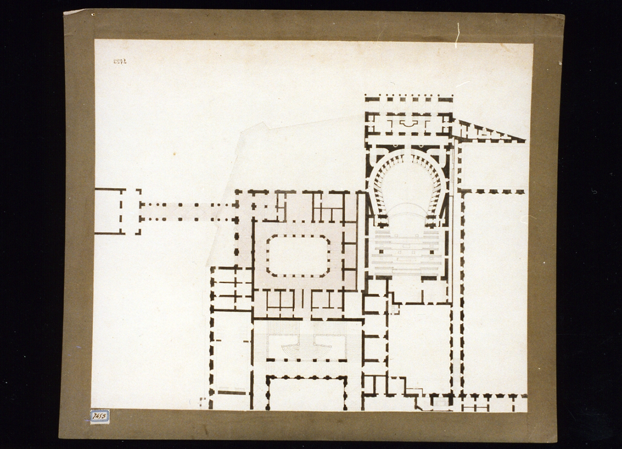 progetto il teatro S. Carlo (disegno) di Niccolini Antonio (sec. XIX)