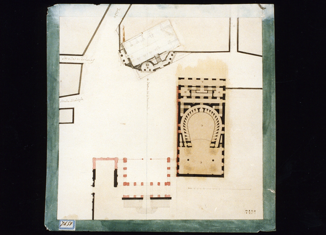progetto il teatro S. Carlo (disegno) di Niccolini Antonio (sec. XIX)