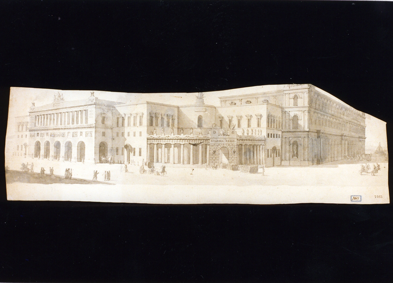 veduta di città (disegno) di Niccolini Antonio (sec. XIX)