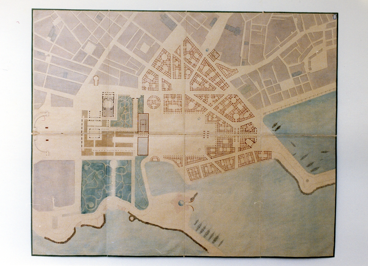 progetto di sistemazione urbanistica della zona circostante palazzo reale (disegno) di Niccolini Antonio (sec. XIX)