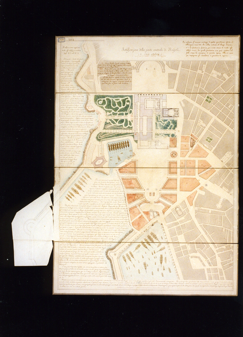 progetto di sistemazione urbanistica della parte centrale di Napoli (disegno) di Niccolini Antonio (sec. XIX)