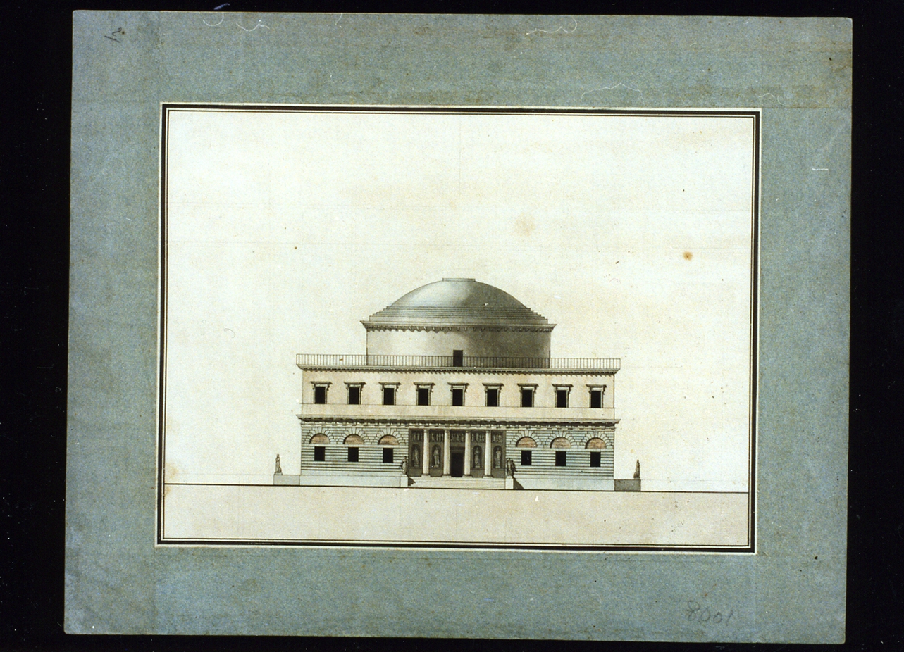 prospetto di edificio (disegno) di Niccolini Antonio (prima metà sec. XIX)
