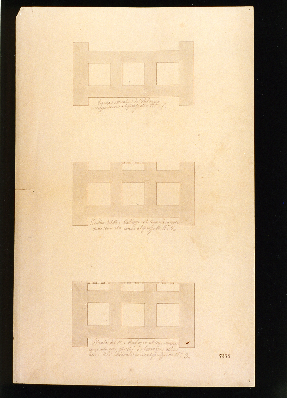 pianta di palazzo (disegno) di Niccolini Antonio (prima metà sec. XIX)