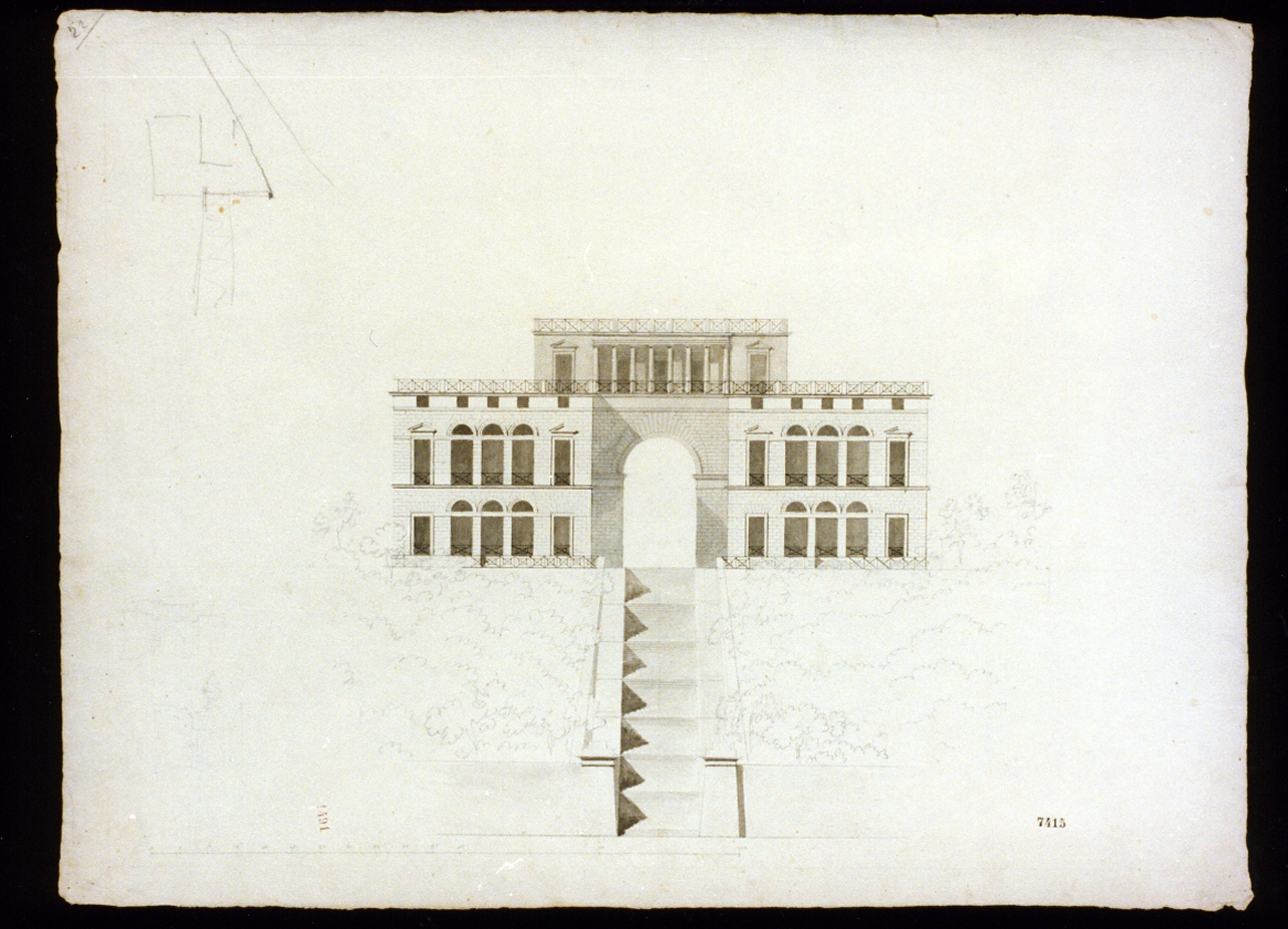 progetto di palazzo (disegno) di Niccolini Antonio (sec. XIX)