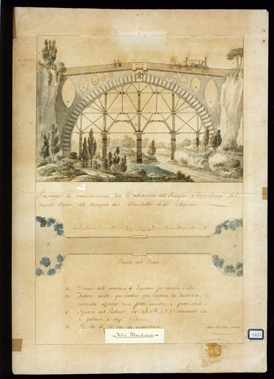 passaggio di comunicazione della Floridiana (disegno) di Niccolini Antonio (sec. XIX)