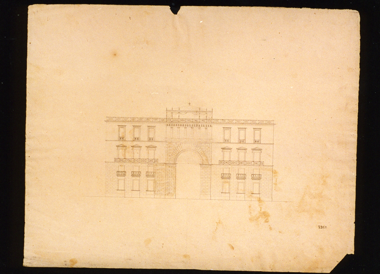 progetto di palazzo (disegno) di Niccolini Antonio (sec. XIX)