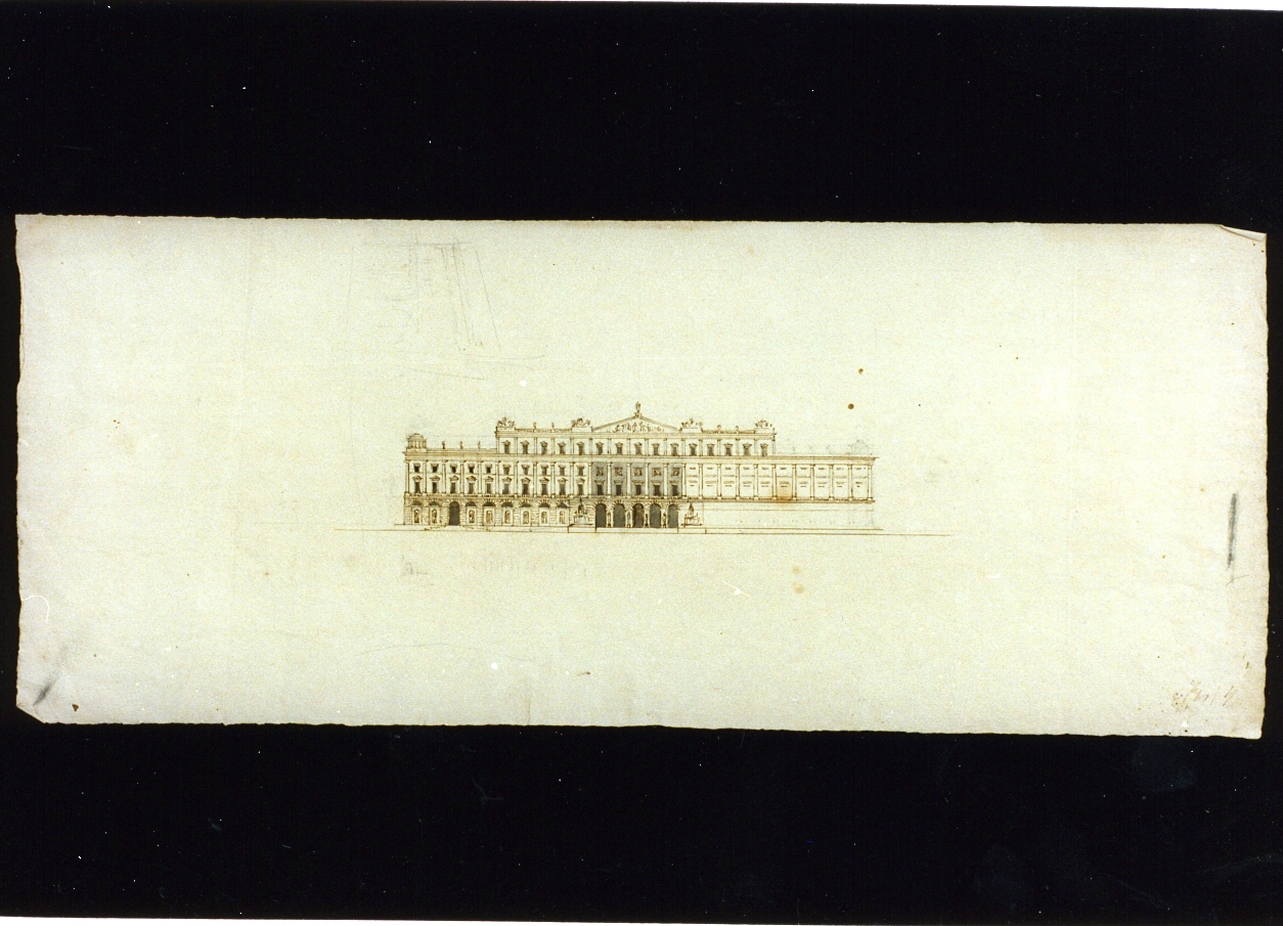 prospetto di palazzo (disegno) di Niccolini Antonio (prima metà sec. XIX)