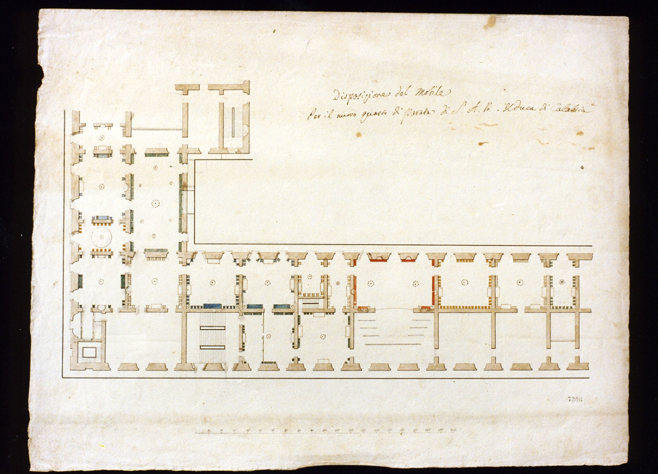 planimetria di appartamento (disegno) di Niccolini Antonio (prima metà sec. XIX)