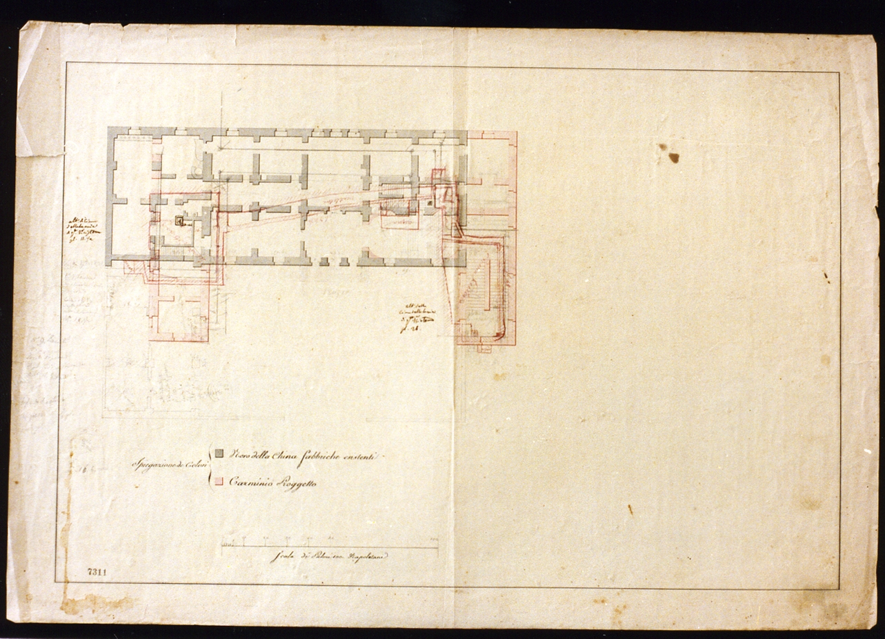 pianta di palazzo (disegno) di Niccolini Antonio (prima metà sec. XIX)