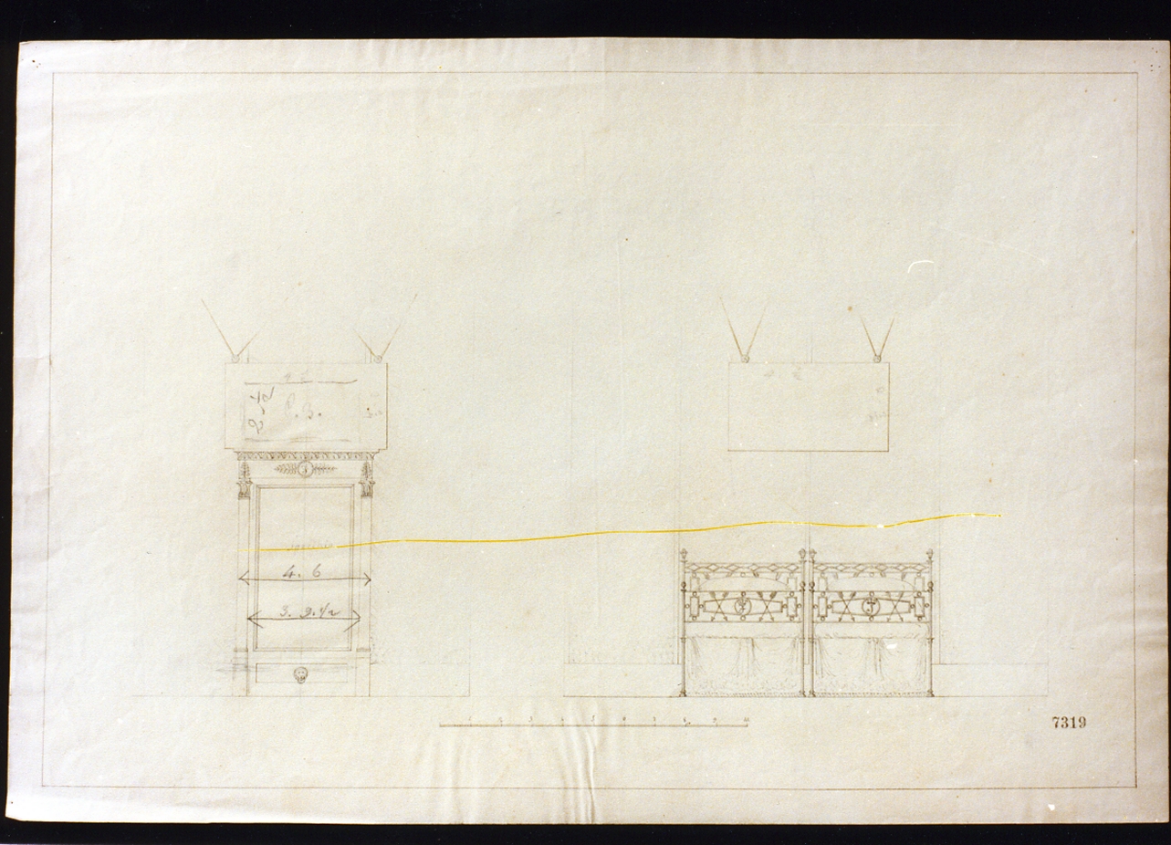progetto di arredamento (disegno) di Niccolini Antonio (prima metà sec. XIX)