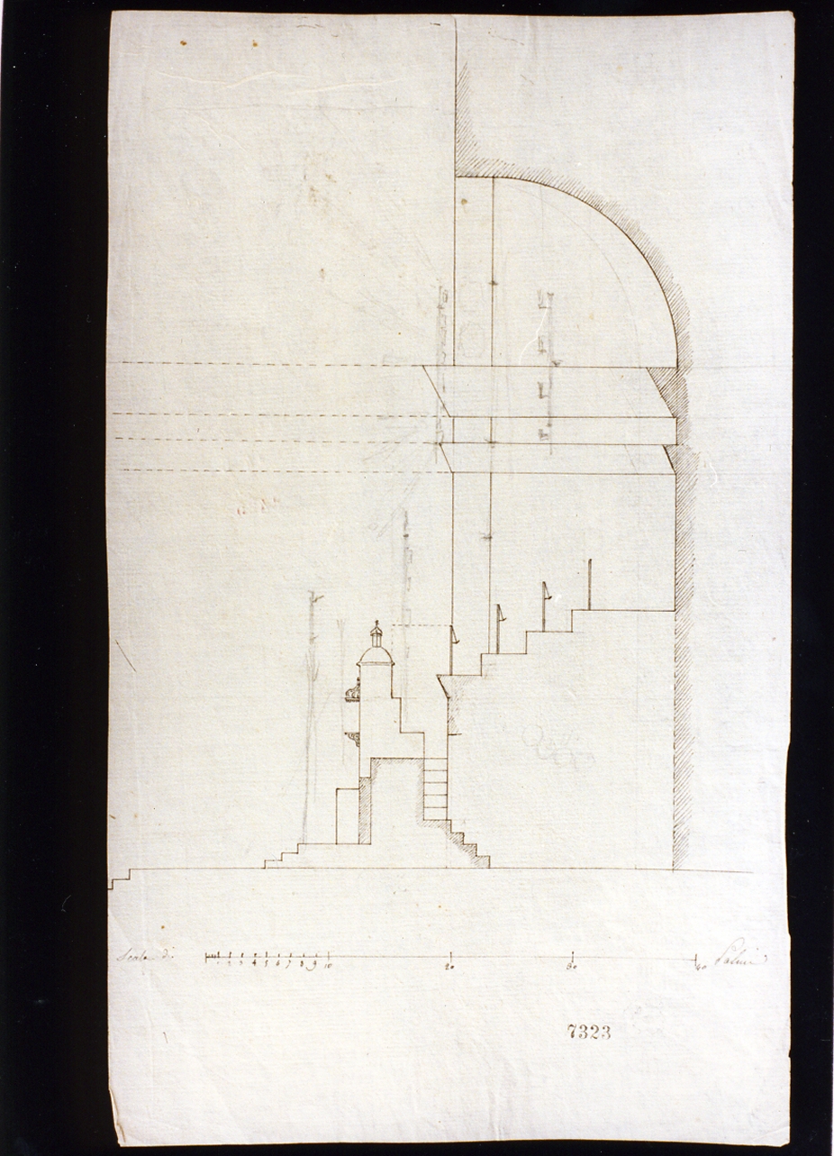 sezione di scala (disegno) di Niccolini Antonio (prima metà sec. XIX)