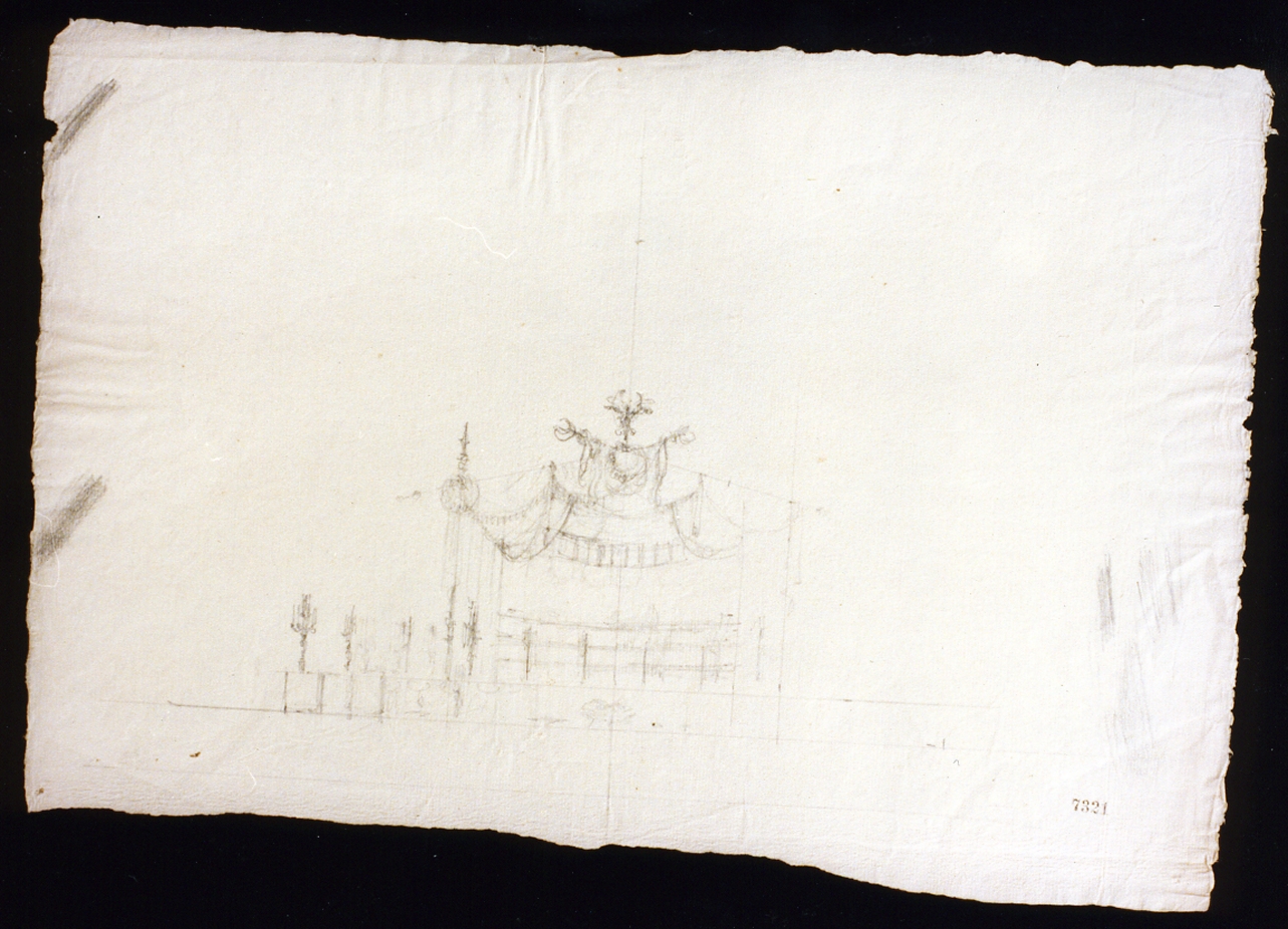 bozzetto per sistemazione di baldacchino (disegno) di Niccolini Antonio (prima metà sec. XIX)