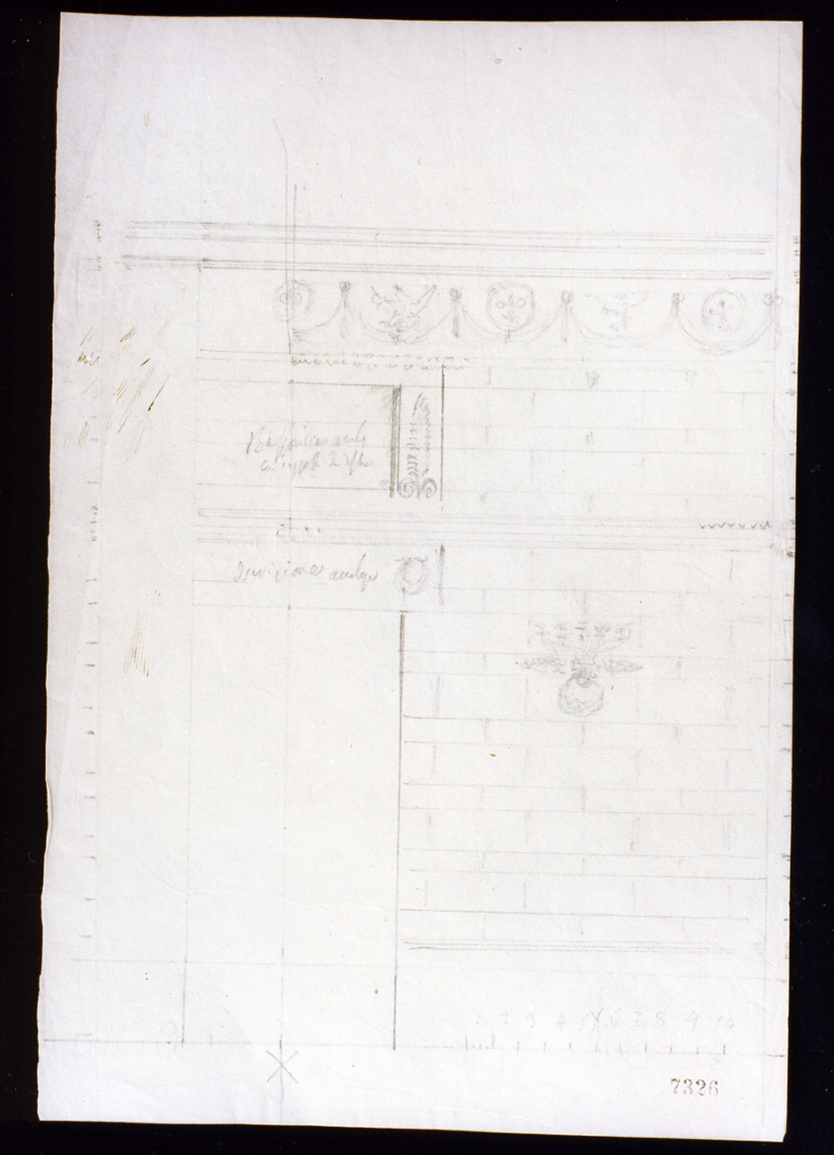 disegno di parete (disegno) di Niccolini Antonio (sec. XIX)