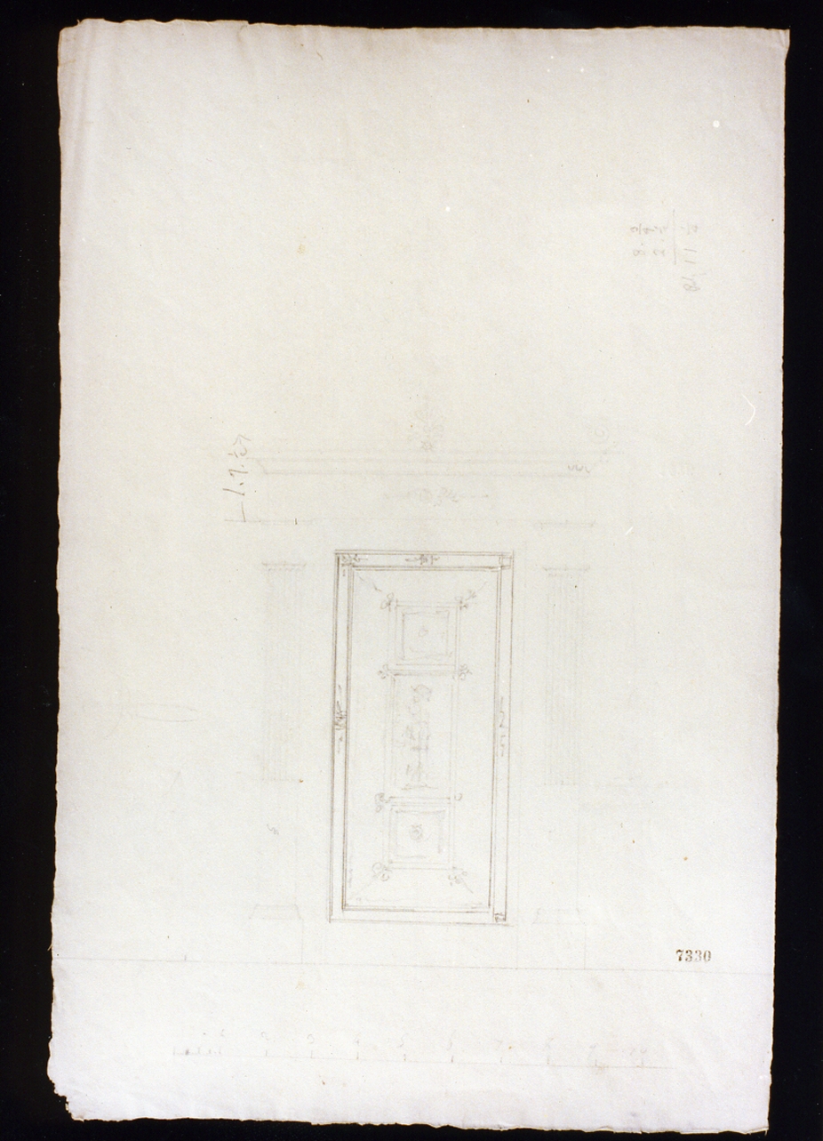 schizzo per decorazione di una porta (disegno) di Niccolini Antonio (prima metà sec. XIX)