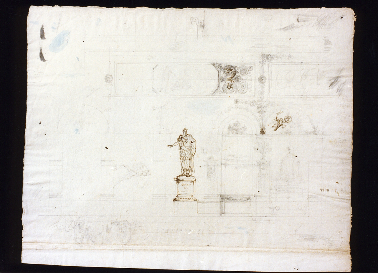 figura maschile (disegno) di Niccolini Antonio (prima metà sec. XIX)