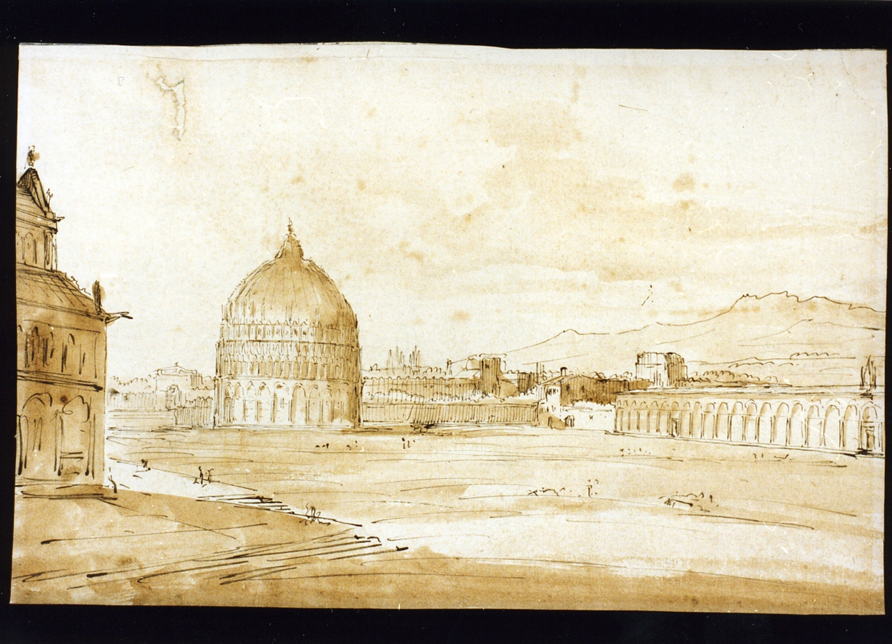 veduta di città (disegno) di Niccolini Antonio (scuola) (prima metà sec. XIX)