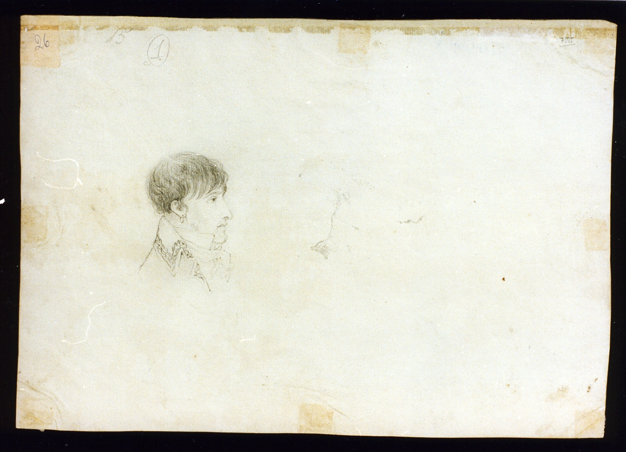 studio di profilo maschile (disegno) di Lemasle Louis Nicolas (prima metà sec. XIX)