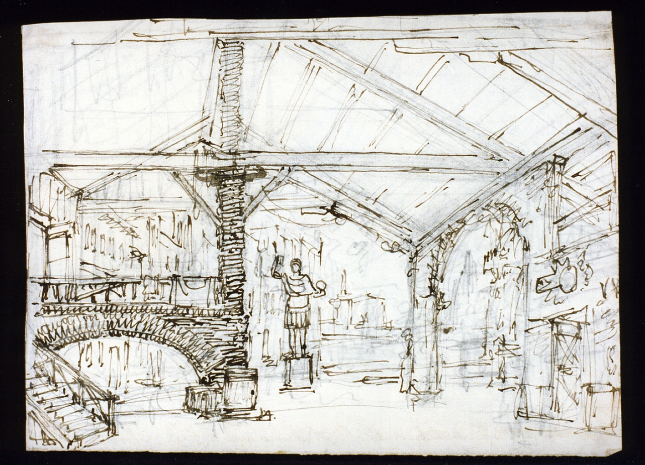 bozzetto di scenografia (disegno) di Niccolini Antonio (scuola) (prima metà sec. XIX)
