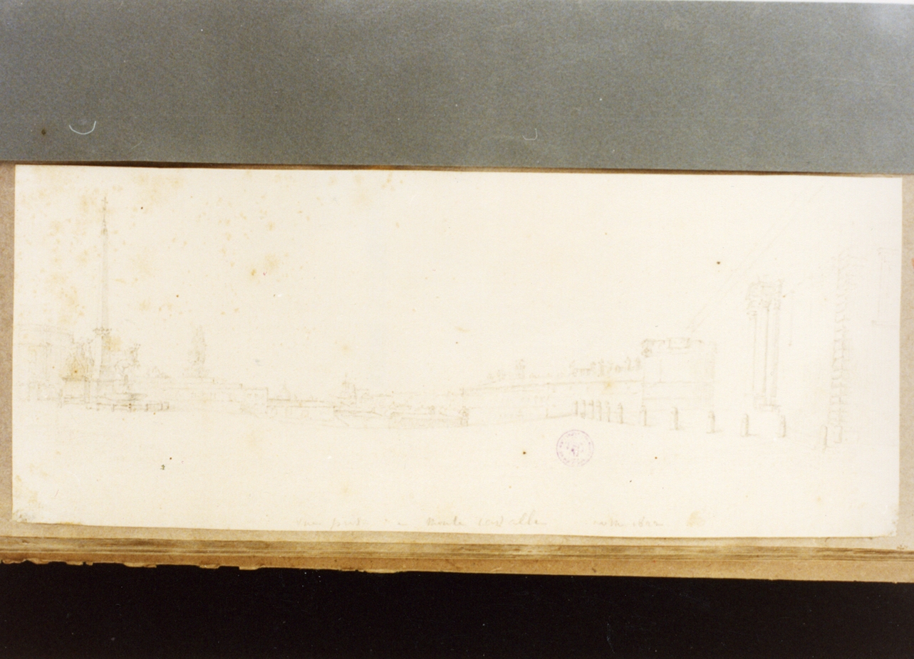 veduta di città (disegno) di Vervloet Frans (sec. XIX)