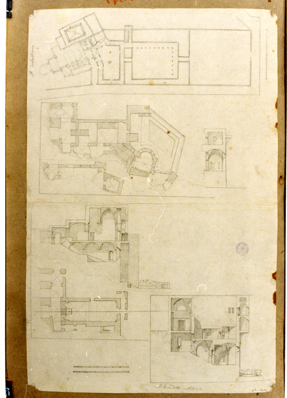 pianta di S. Scolastica (disegno) di Vervloet Frans (sec. XIX)