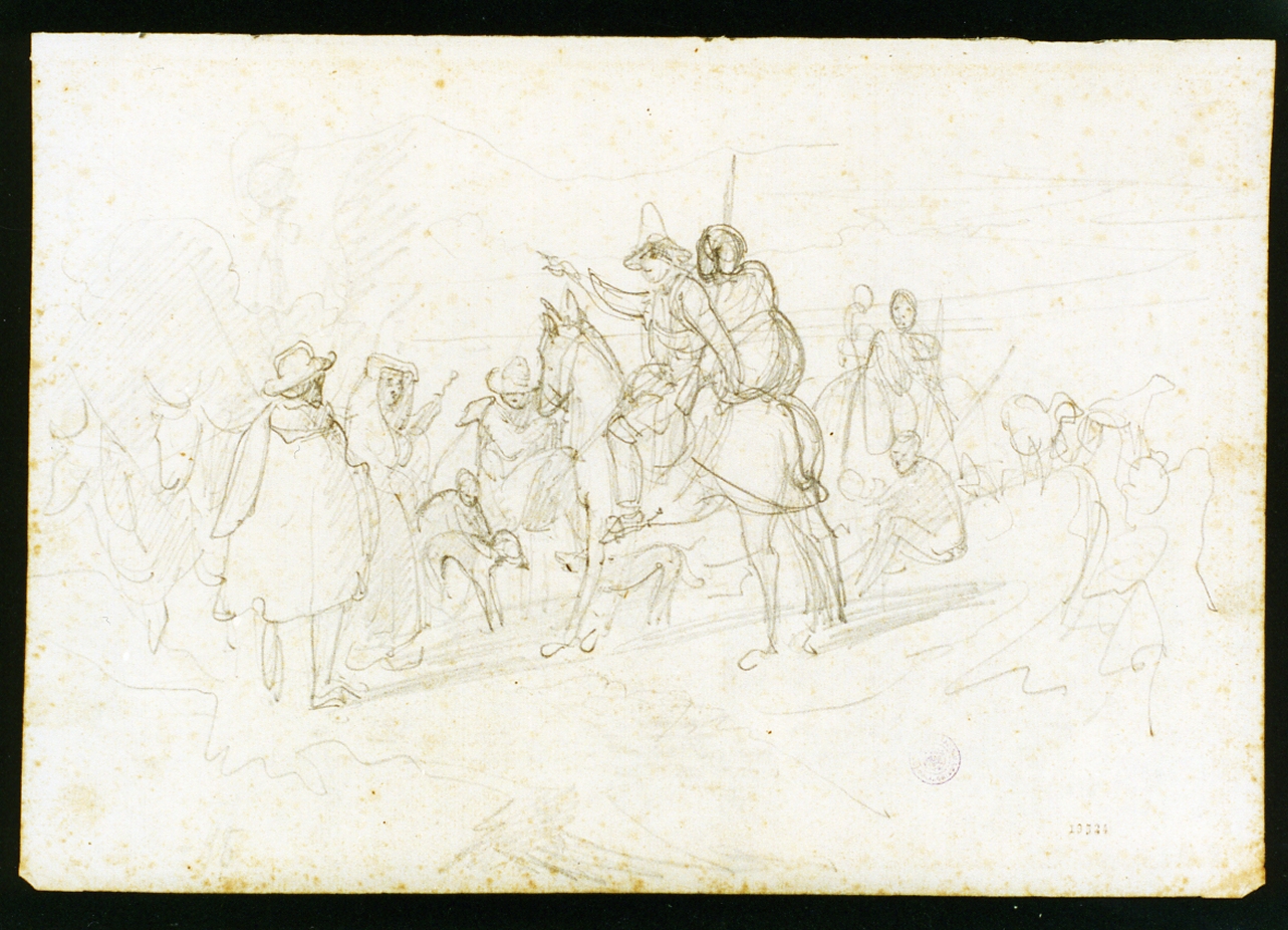 contadini (disegno) di Serritelli Giovanni (metà sec. XIX)