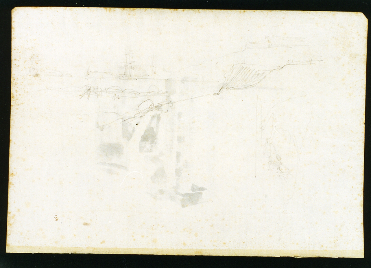 veduta di marina (disegno) di Serritelli Giovanni (metà sec. XIX)