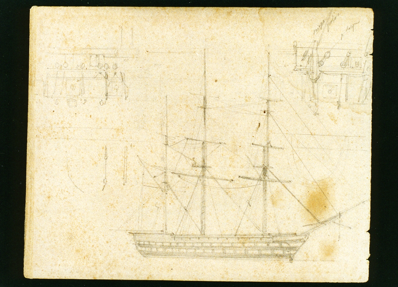 veliero (disegno) di Serritelli Giovanni (metà sec. XIX)