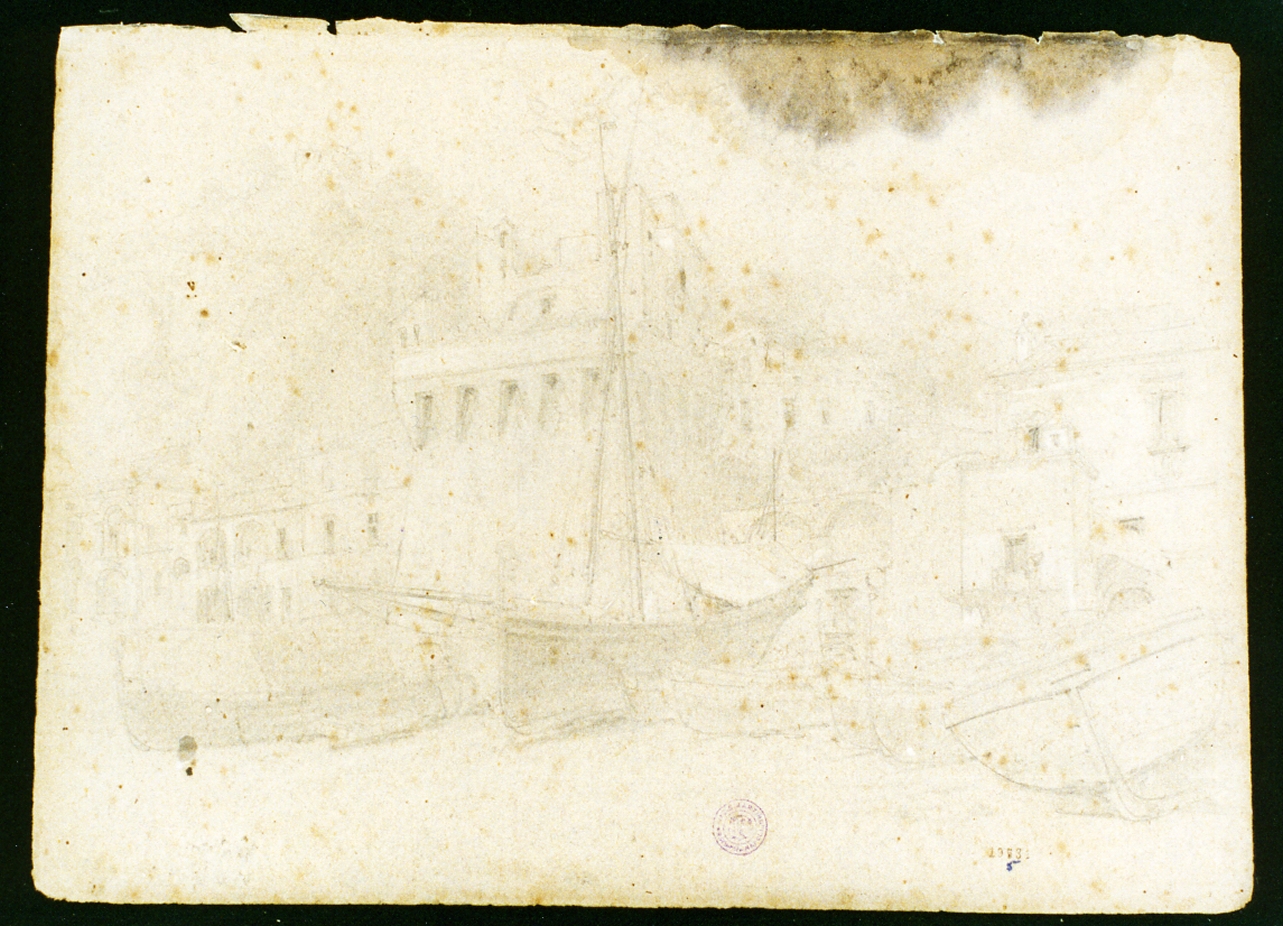 veduta della costiera amalfitana (disegno) di Serritelli Giovanni (metà sec. XIX)