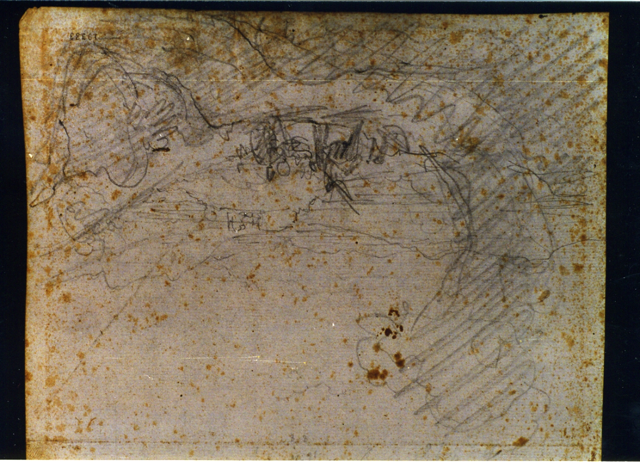 due studi di paesaggio con figure (disegno) di Serritelli Giovanni (metà sec. XIX)