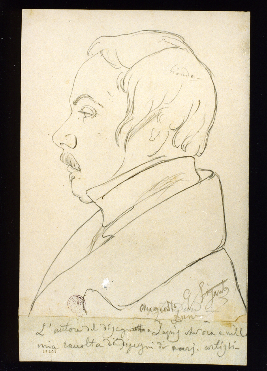 ritratto d'uomo (disegno) di Gigante Giacinto (prima metà sec. XIX)