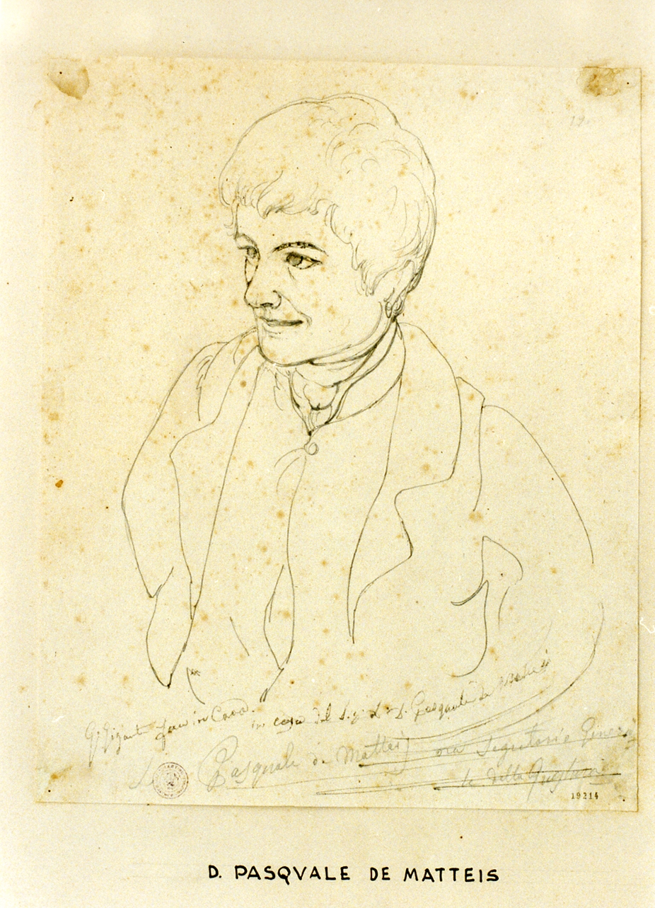 ritratto d'uomo (disegno) di Gigante Giacinto (prima metà sec. XIX)